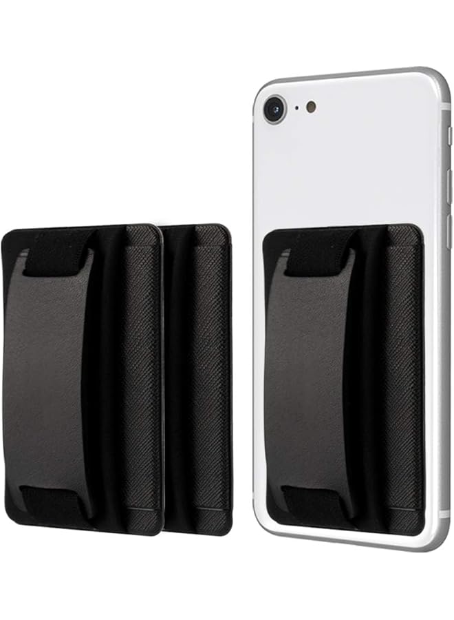 Green Tiger Phone Grip Card Holder with Phone Stand, Secure Stick on Wallet for iPhone with Kickstand for Table. Sinji Pouch B-Grip Black - Image 1