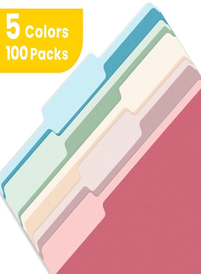 SUNEE File Folders Letter Size Retro Colors, 100 Pack Folders for Documents 1/3-Cut Tabs, Colored File Folders Office Home School for Documents Files Paper - Image 4