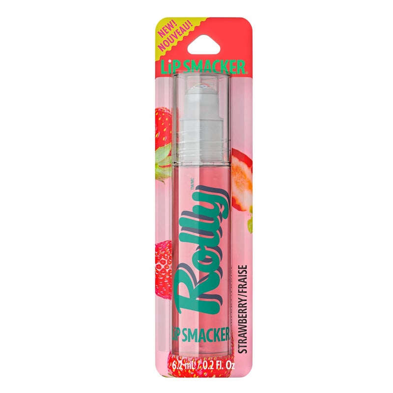 Lip Smacker Rolly Lip Gloss Classic RollerBall Design for a Cooling Sensation Hydrating  Moisturizing Shine  Strawberry