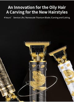 Generic Electric shaver three-in-one multi-functional high-quality stainless steel, Pharaoh bronze black dragon shape, a variety of high-end accessories for the electric barber knife  - Image 2