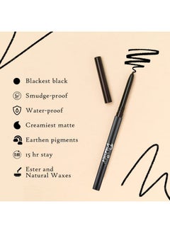DAZLLER Kreamy Kajal - Pack Of 2, Blackest Black, 15 Hour Stay, Water-Resistant, Smudge-Proof, Creamy Matte Finish  - Image 4