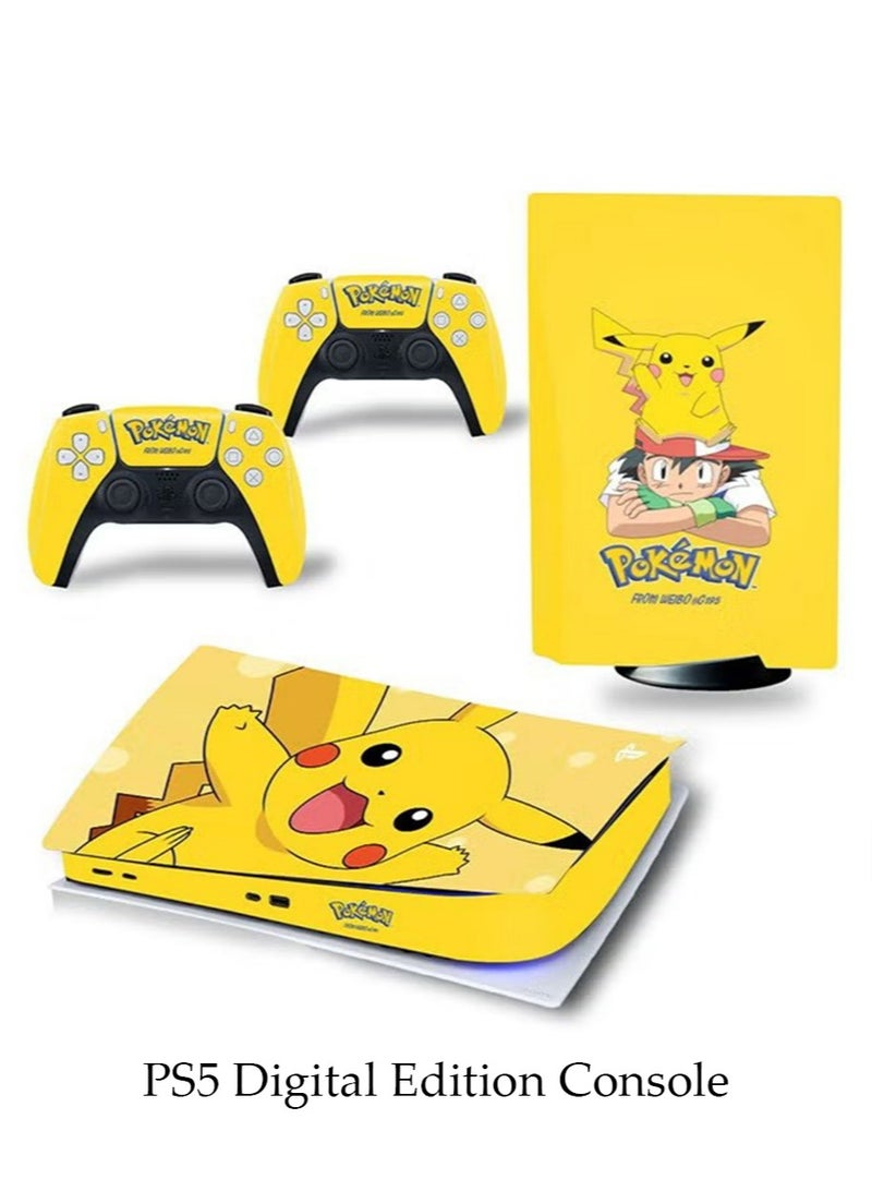 Sony PS5 Console Controller Skins Set, Skin Wrap Decal Sticker PS5 Digital Edition Console, Protective Film Sticker for PS5 Pokemon , PS5 Digital Edition Console Sticker, Vinyl Cover Sticker - Image 1