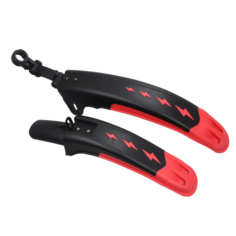 MAKELEN Bike Fender Set Mudguard Set Front and Rear 2 Parts-Universal Full Cover Thicken Widen Bicycle Adjustable Bike Fender Mud Guard Mudflap for MTB Road Bike Mountain Bike Black&Red - Image 1