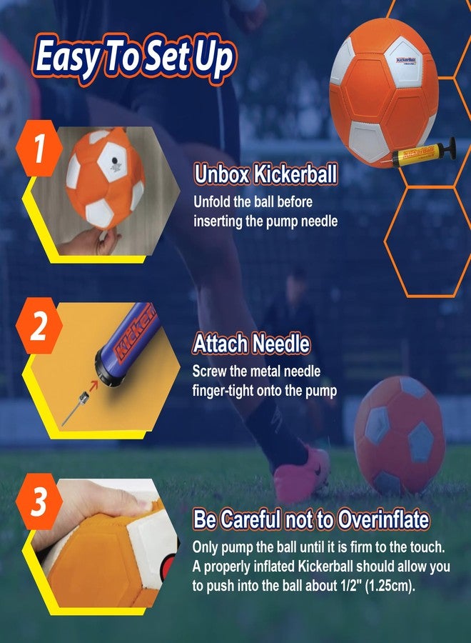 Kickerball - Curve and Swerve Soccer Ball/Football Toy - Kick Like The Pros, Great Gift for Boys and Girls - Perfect for Outdoor & Indoor Match or Game, Bring The World Cup to Your Backyard, Orange - Image 5
