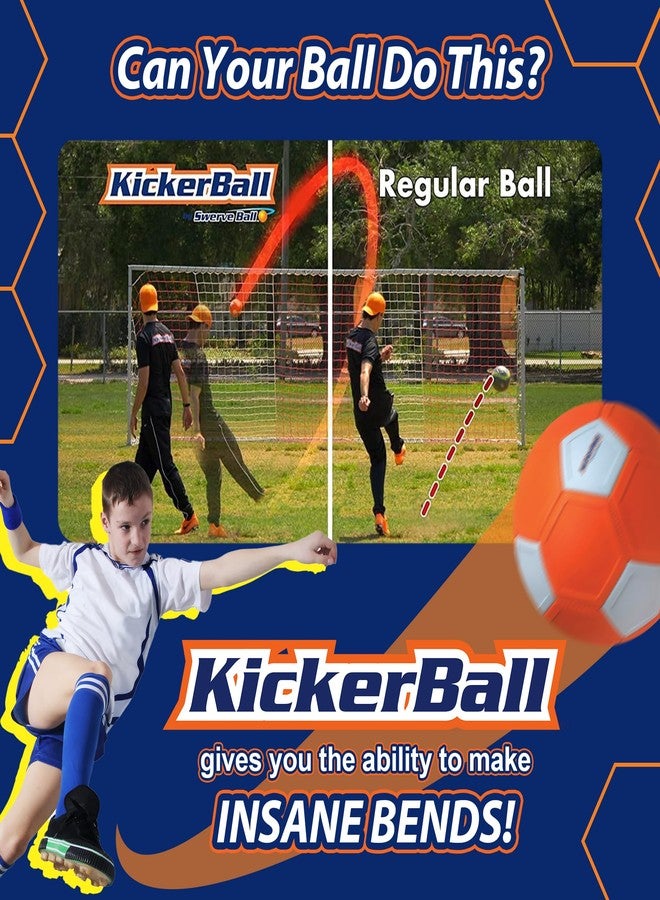 Kickerball - Curve and Swerve Soccer Ball/Football Toy - Kick Like The Pros, Great Gift for Boys and Girls - Perfect for Outdoor & Indoor Match or Game, Bring The World Cup to Your Backyard, Orange - Image 3