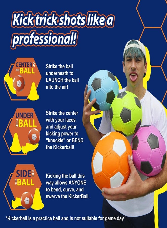 Kickerball - Curve and Swerve Soccer Ball/Football Toy - Kick Like The Pros, Great Gift for Boys and Girls - Perfect for Outdoor & Indoor Match or Game, Bring The World Cup to Your Backyard, Orange - Image 4