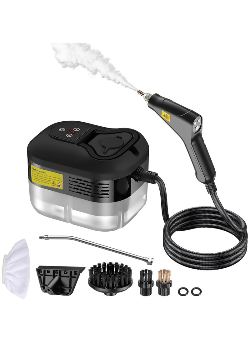 ارواق منظف ​​بخار محمول باليد، منظف بالبخار المضغوط متعدد الأسطح مع 6 قطع من الملحقات، منظفات بخار متعددة الأغراض خالية من المواد الكيميائية، باخرة لتنظيف الأوساخ والشحوم والأريكة الأرضية والبلاط والسيارة - Image 1