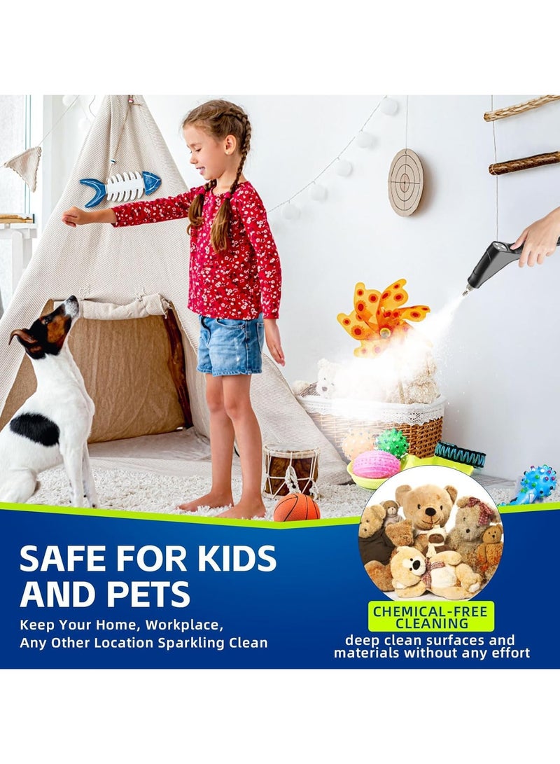 ارواق منظف ​​بخار محمول باليد، منظف بالبخار المضغوط متعدد الأسطح مع 6 قطع من الملحقات، منظفات بخار متعددة الأغراض خالية من المواد الكيميائية، باخرة لتنظيف الأوساخ والشحوم والأريكة الأرضية والبلاط والسيارة - Image 4