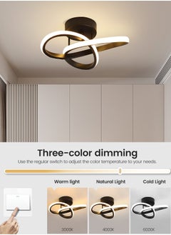 YATAI LIGHTING Modern Dimmable LED Ceiling Light Flush Mount - Modern Black Irregular Design with Adjustable Light, Three Color Dimming, Perfect for Bedroom, Living Room, Dining Room, Balcony  - Image 2