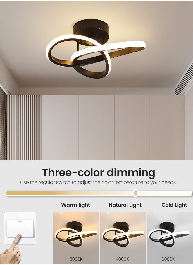 YATAI LIGHTING مصباح سقف LED حديث قابل للتعتيم - تصميم حديث غير منتظم باللون الأسود مع إضاءة قابلة للتعديل، تعتيم بثلاثة ألوان، مثالي لغرفة النوم، وغرفة المعيشة، وغرفة الطعام، والشرفة  - Image 2