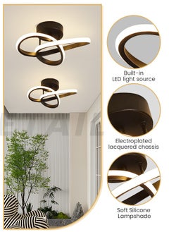 YATAI LIGHTING Modern Dimmable LED Ceiling Light Flush Mount - Modern Black Irregular Design with Adjustable Light, Three Color Dimming, Perfect for Bedroom, Living Room, Dining Room, Balcony  - Image 4