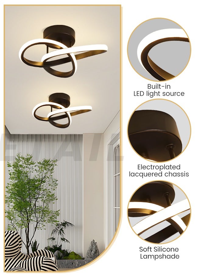 YATAI LIGHTING مصباح سقف LED حديث قابل للتعتيم - تصميم حديث غير منتظم باللون الأسود مع إضاءة قابلة للتعديل، تعتيم بثلاثة ألوان، مثالي لغرفة النوم، وغرفة المعيشة، وغرفة الطعام، والشرفة  - Image 4
