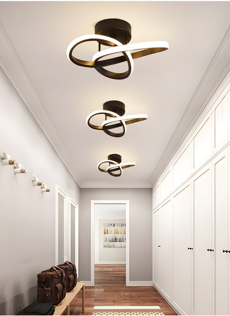 YATAI LIGHTING مصباح سقف LED حديث قابل للتعتيم - تصميم حديث غير منتظم باللون الأسود مع إضاءة قابلة للتعديل، تعتيم بثلاثة ألوان، مثالي لغرفة النوم، وغرفة المعيشة، وغرفة الطعام، والشرفة  - Image 5