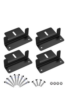 SYOSI Solar Panel Mounting Bracket, Aluminum Solar Panel Z Brackets with Nuts and Bolts, Roof Solar Panel Bracket for RV, Boat, Wall, Caravans, Yacht and Other Off Gird Installation, Set of 4 Units, Black  - Image 1