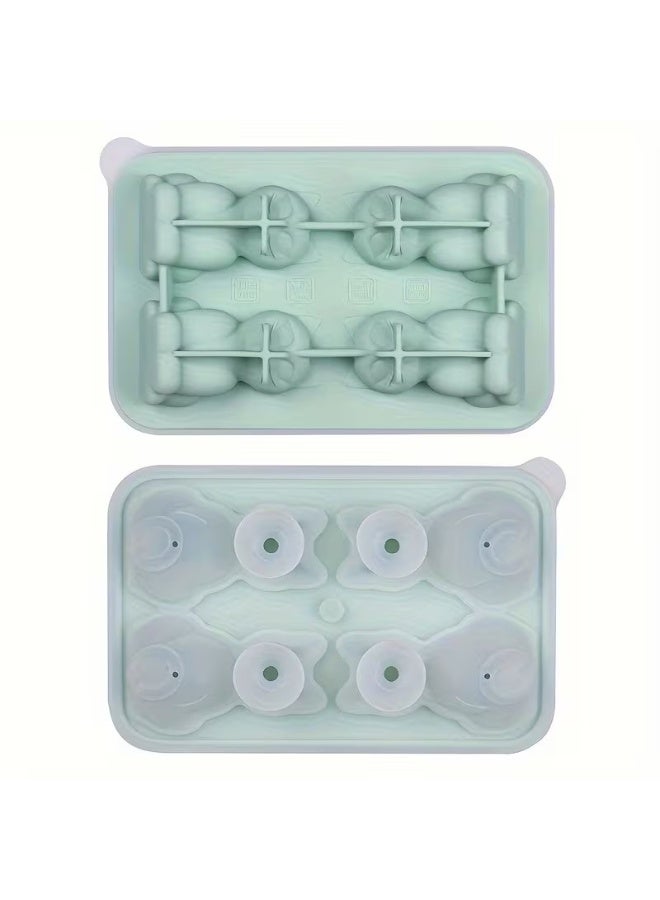 Goolsky 1pc 3D cat ice lattice mould kitten silicone ice lattice tray, 4 3D cartoon cat ice cube moulds in one mould - Image 5