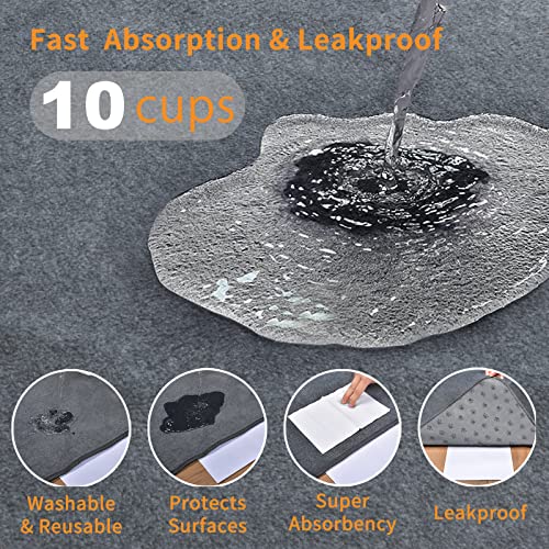 LOOBANI 2 Packs Extra Large Reusable Dog Mat for Floor, Non-Slip Washable Pee Pads for Dogs, Fast Absorbent Pet Whelping Pads, Puppy Playpen Mat for Incontinence, Housebreak, Crate (36"x48"-Gray) - Image 2