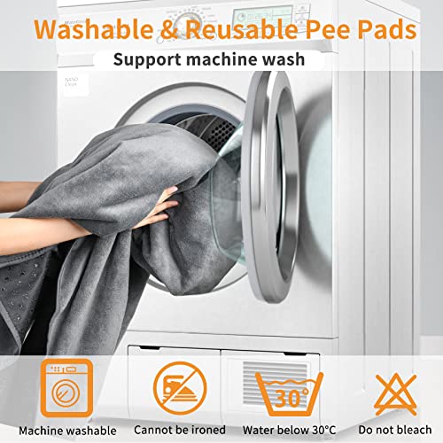 LOOBANI 2 Packs Extra Large Reusable Dog Mat for Floor, Non-Slip Washable Pee Pads for Dogs, Fast Absorbent Pet Whelping Pads, Puppy Playpen Mat for Incontinence, Housebreak, Crate (36"x48"-Gray) - Image 5