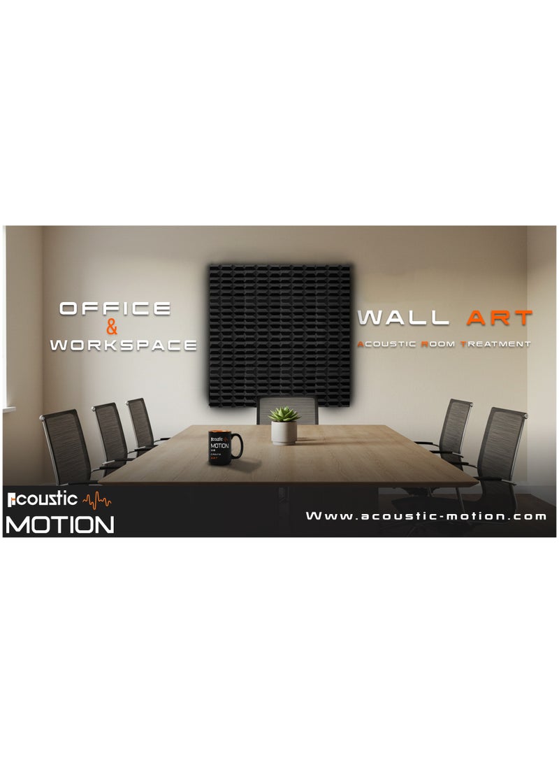 Acoustic Motion acousticFoam Panels-Sound Proof CHOCOLATE design Panel With Self-Adhesive Set Of 12 5X30X30Cm Dark Grey Stylish Acoustic Panels Basic For studio,recording,home,office,Acoustic Room Treatment - Image 4