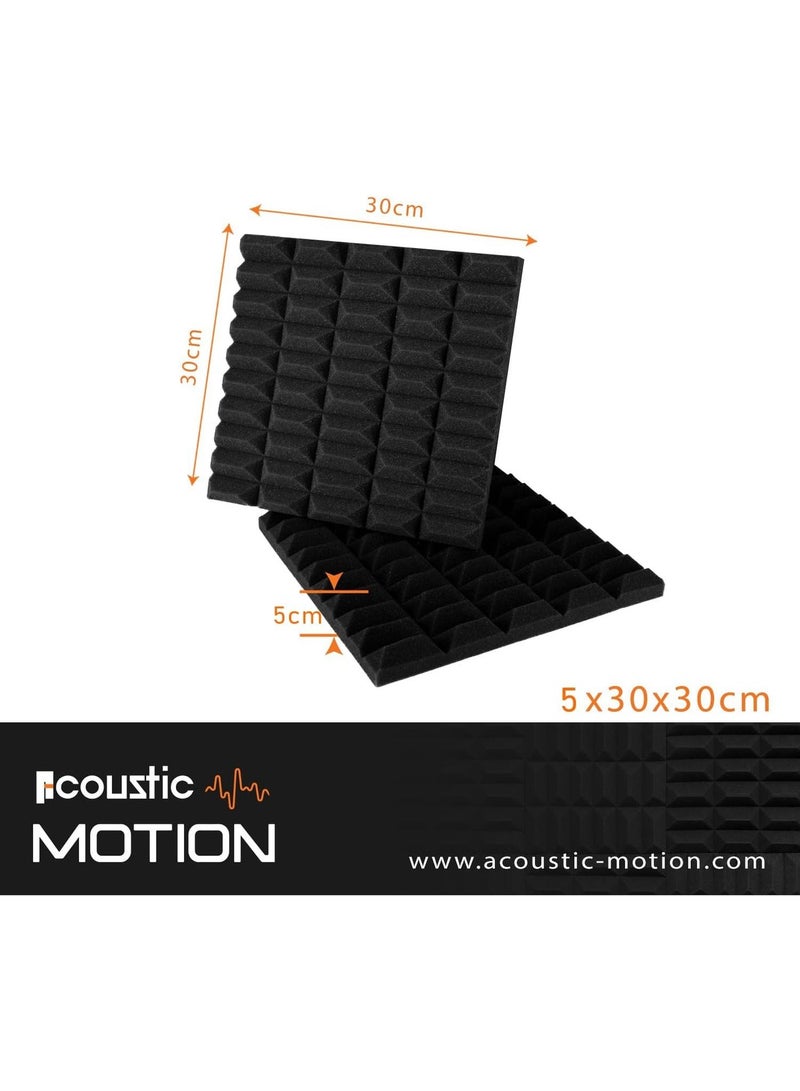 Acoustic Motion acousticFoam Panels-Sound Proof CHOCOLATE design Panel With Self-Adhesive Set Of 12 5X30X30Cm Dark Grey Stylish Acoustic Panels Basic For studio,recording,home,office,Acoustic Room Treatment - Image 2