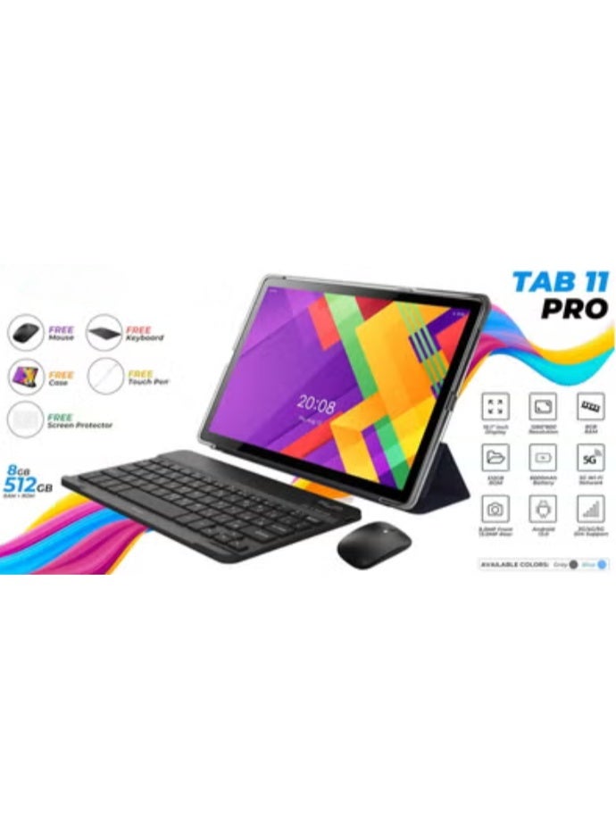 REBENUO TAB 11 Pro Tablet 10.1 inch IPS LCD Screen / 8GB RAM + 512GB ROM 5G Network 6000mAh Battery 8MP Front Camera + 13MP Rear Camera / Octa-core 1.3GHz / Android 13 OS / Provides Keyboard, Touch Pen, and Mouse - Image 3