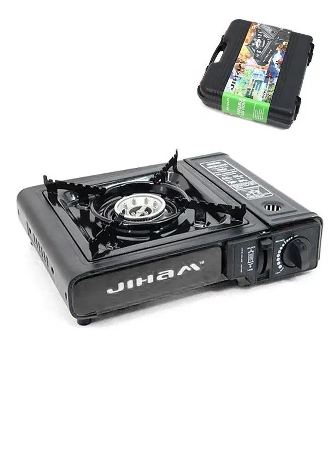 JIHAM We Happy Portable Gas Stove – Single Burner with Carrying Case, Stainless Steel Body, Electronic Ignition, Ideal for Outdoor Camping, Hiking, and Picnics – Black - Image 4