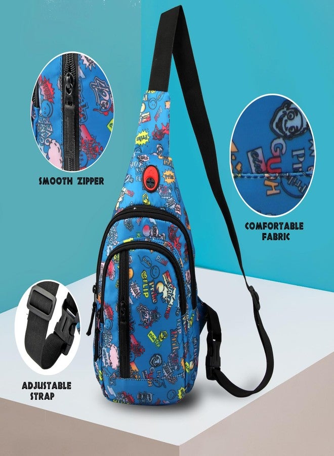 World Star Polyester Waist Pack Travel Handy Hiking Zip Pouch Document Money Phone Belt Sport Bag for Men and Women and Adult | Multicolor | worldstar Printted Purple Chester Bag - Image 4