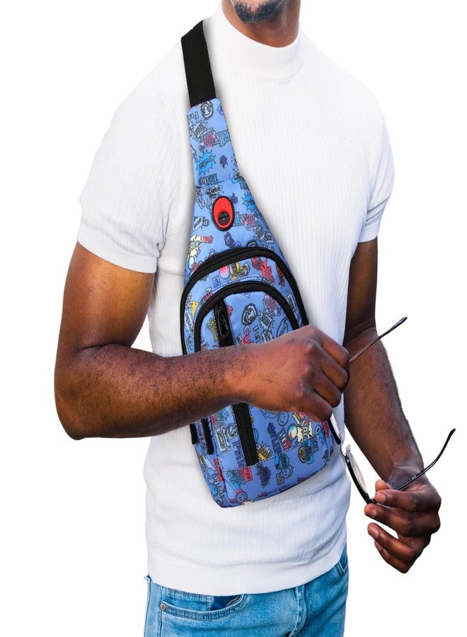 World Star Polyester Waist Pack Travel Handy Hiking Zip Pouch Document Money Phone Belt Sport Bag for Men and Women and Adult | Multicolor | worldstar Printted Purple Chester Bag - Image 5