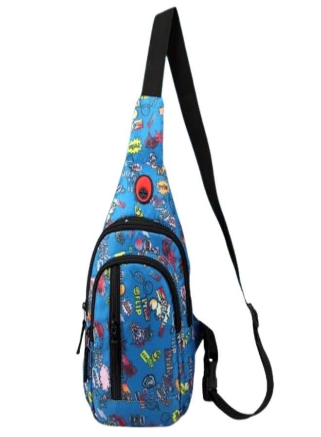 World Star Polyester Waist Pack Travel Handy Hiking Zip Pouch Document Money Phone Belt Sport Bag for Men and Women and Adult | Multicolor | worldstar Printted Purple Chester Bag - Image 1