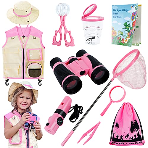 INNOCHEER Toys for Girls Explorer Kit, Bug Catcher Kit for Kids, Birthday Gifts, Summer Toys for 3 4 5 6 7 8+ Year Old Girls, 3 4 5 6 7 8+ Year Old Girl Birthday Gift Kids Outdoor Toys - Image 1