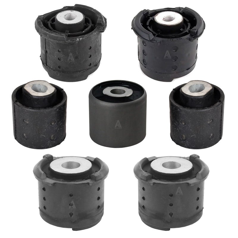 AUTOACER Complete Rear Subframe Kit 7 Pcs Rear Axle Subframe Control Arm Mount Bushings for E46 3 SERIES 20002005 E83 X3 20042008 OEM compatible 33176751808 33171093565 33316769376