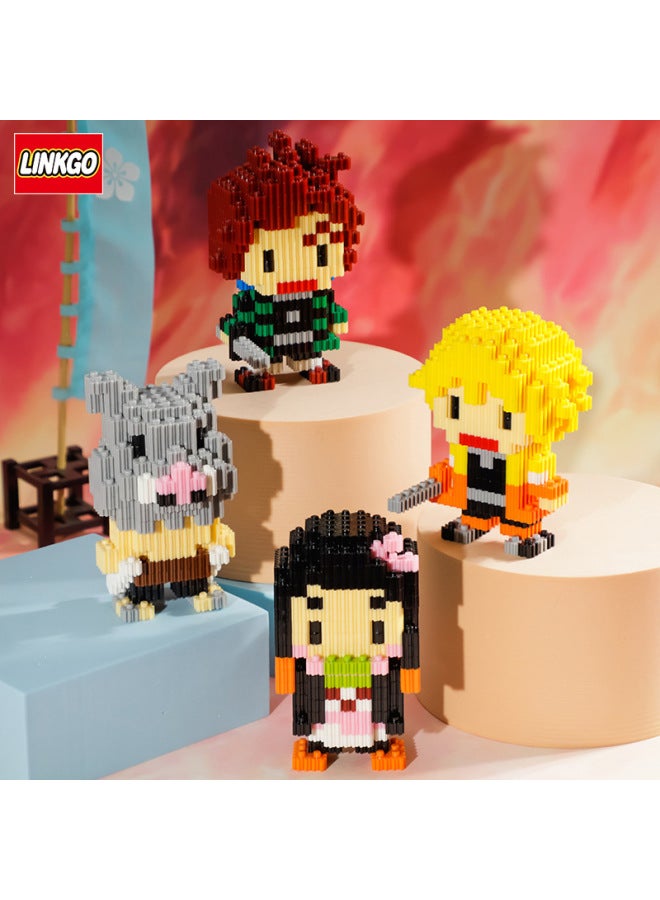 Lian Gao Popular Ghost Blade Anime Model Interlocking Particle Building Blocks Assembly Children's Toys From Street Stalls - Image 2