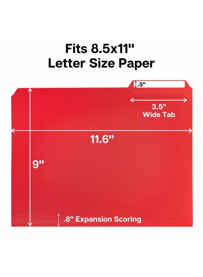 Dunwell Plastic Colored File Folders - (24 Pack), Sturdy 1/3 Tab File Folders Letter Size, Assorted Colored Manila Folders 8.5 x 11, Poly File Folders for Documents, File Folders with Tabs, Labels - Image 5