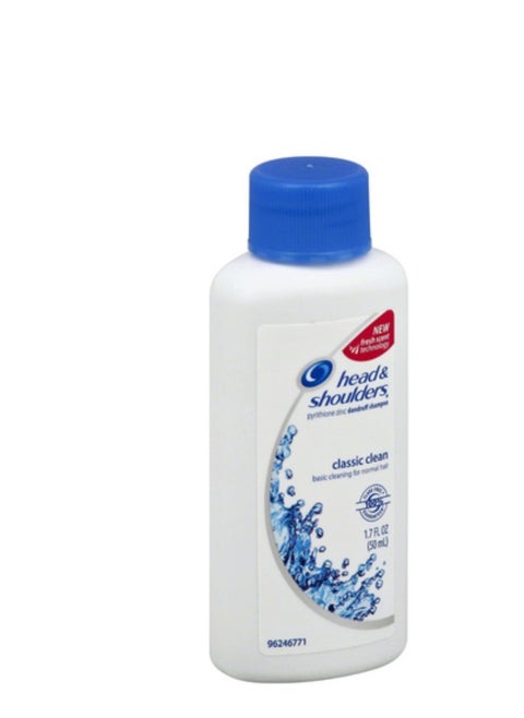 Head & Shoulders Classic Clean Dandruff Shampoo Travel Size 1.7z (4 Pack)