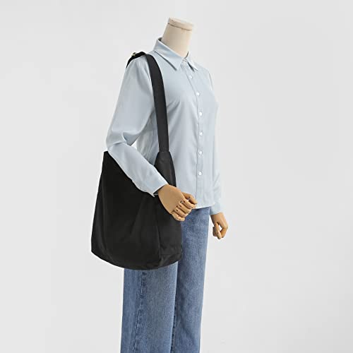 Jeelow حقيبة كتف قماشية جييلو للرجال والنساء (أسود) - Image 2