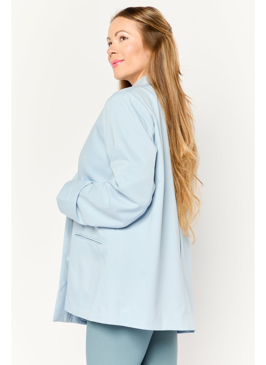 Reebok Women Sportswear Fit Long Sleeve Outdoor Blazer, Ice Blue  - Image 3
