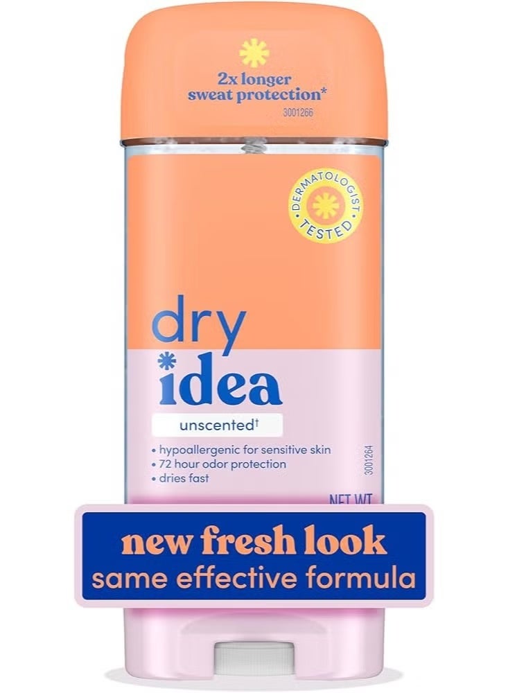 Dry Idea Gel Deodorant & Antiperspirant - Unscented & Hypoallergenic For Sensitive Skin 85 g - Image 2