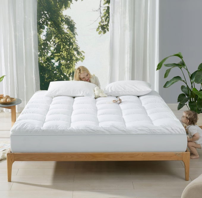 COTTON MATTRESS TOPPER QUEEN COOLING COTTON PILLOW TOP WITH 821 INCH DEEP POCKET 3D SNOW DOWN ALTERNATIVE FILL BREATHABLE FLUFFY MATTRESS PAD COVER WHITE QUEEN 80 60INCH