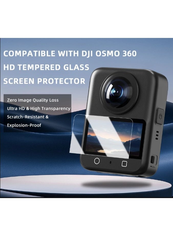 2 in1 set for DJI Osmo 360 Screen Glass Protective Film Anti-Scratch Lens Guard Cap Protector Kit Camera Lens Accessores - Image 2