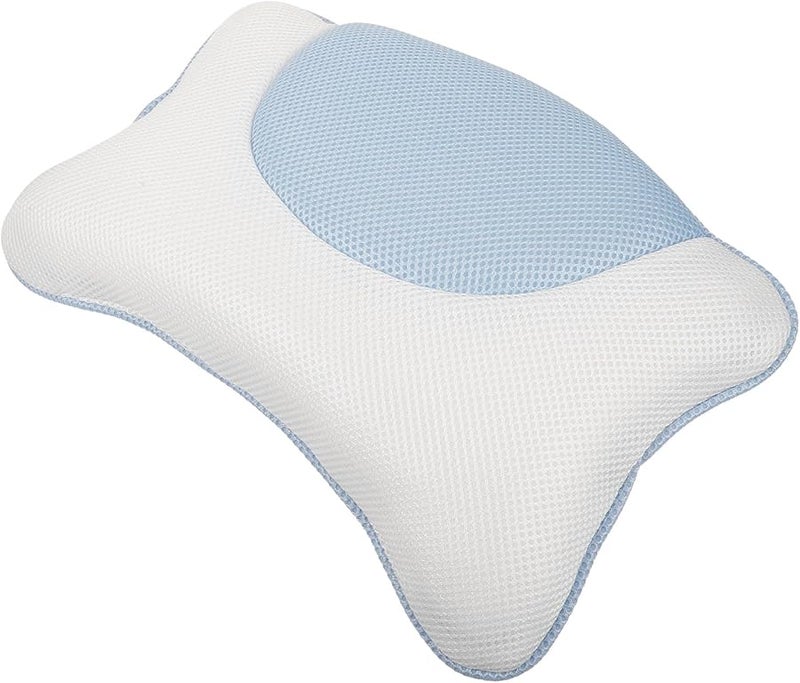 Bath Pillow For Tub With 3D Mesh Non Slip Suction Cups Washable Ocean Blue - Image 1