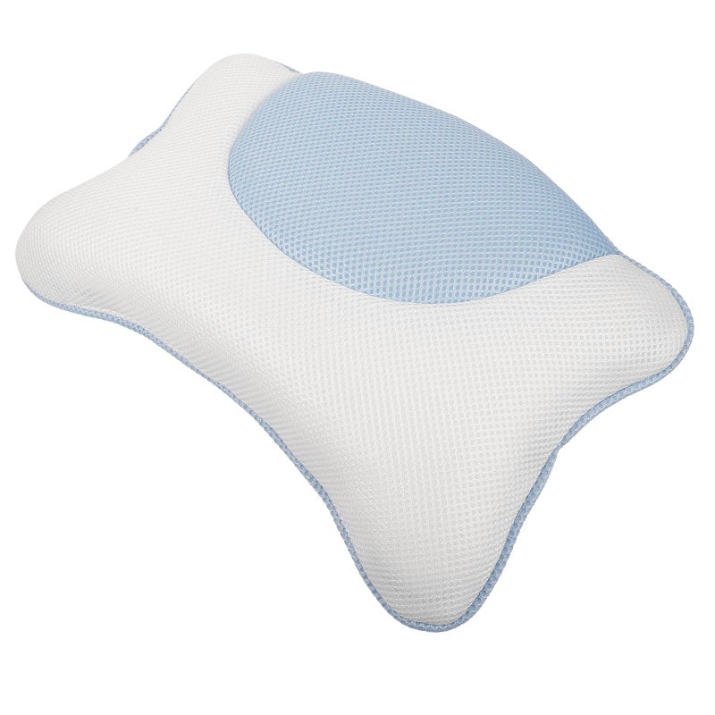 Bath Pillow For Tub With 3D Mesh Non Slip Suction Cups Washable Ocean Blue - Image 2