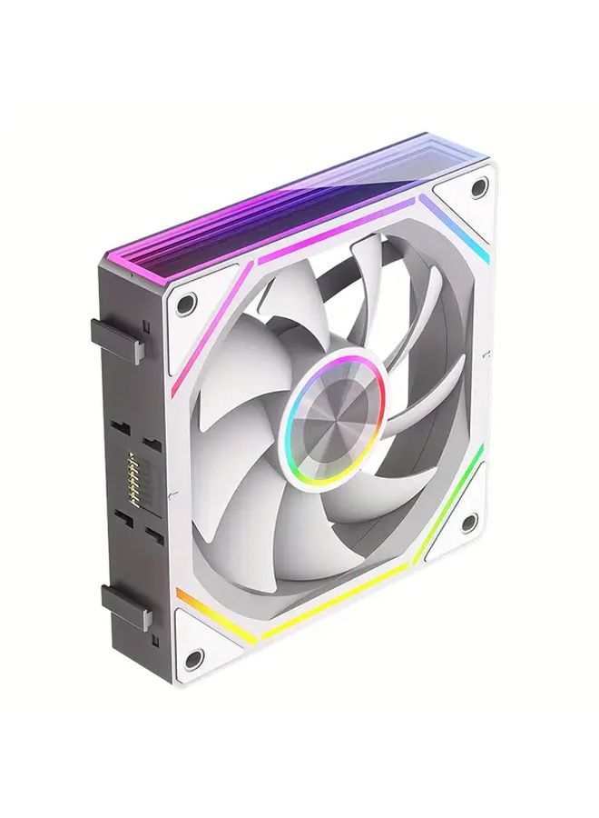 120 مم مروحة RGB عالية التدفق مع وحدة تبريد ARGB بجهد 5 فولت و3 دبابيس تصميم توصيل 3 في 1 لحالة الكمبيوتر المكتبي وحدة المعالجة المركزية تبريد هوائي أو مائي هيكل معدني متين لمسة نهائية معدنية أنيقة محرك عديم الفرشاة أسود إيجابي - Image 5