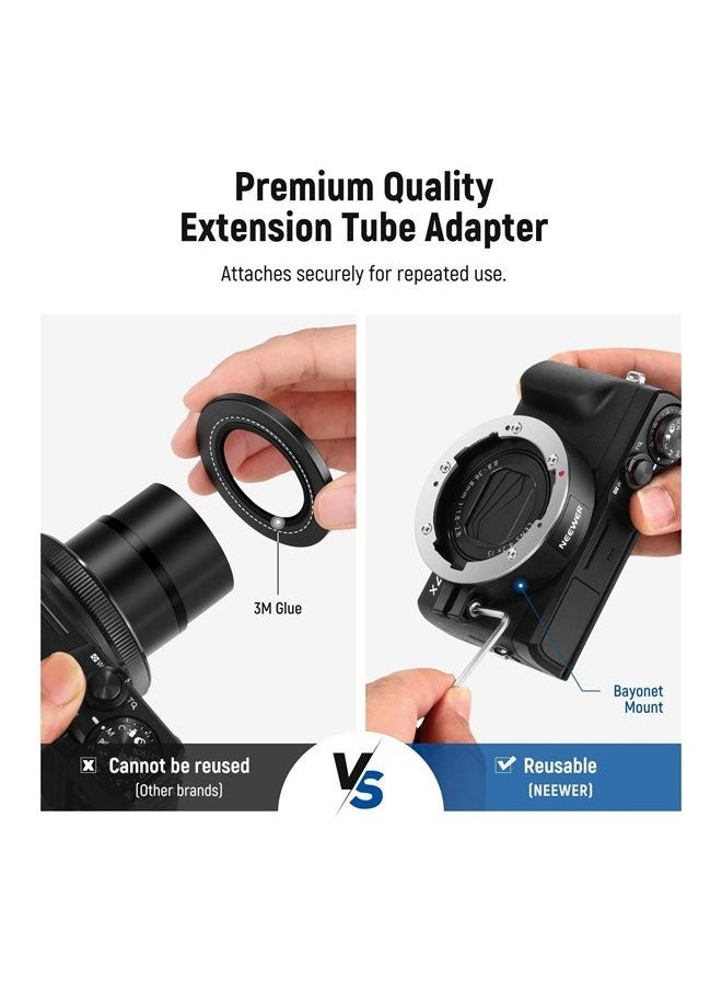 Neewer - NEEWER Wide Angle Lens Compatible with Canon G7X Mark III Camera, 2 in 1 18mm HD Wide Angle & 10x Macro Additional Lens with Extension Tube, Bayonet Mount Lens Adapter, Cleaning Cloth - Image 1