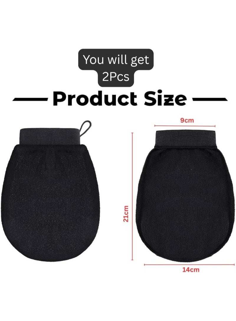 MOMENT 2 Pack Deep Exfoliating Glove for Body, Korean Exfoliating Mitts Deep Exfoliating Gloves Body Scrubber for Bath Shower Dead Skin Remover Keratosis Pilaris - Image 3