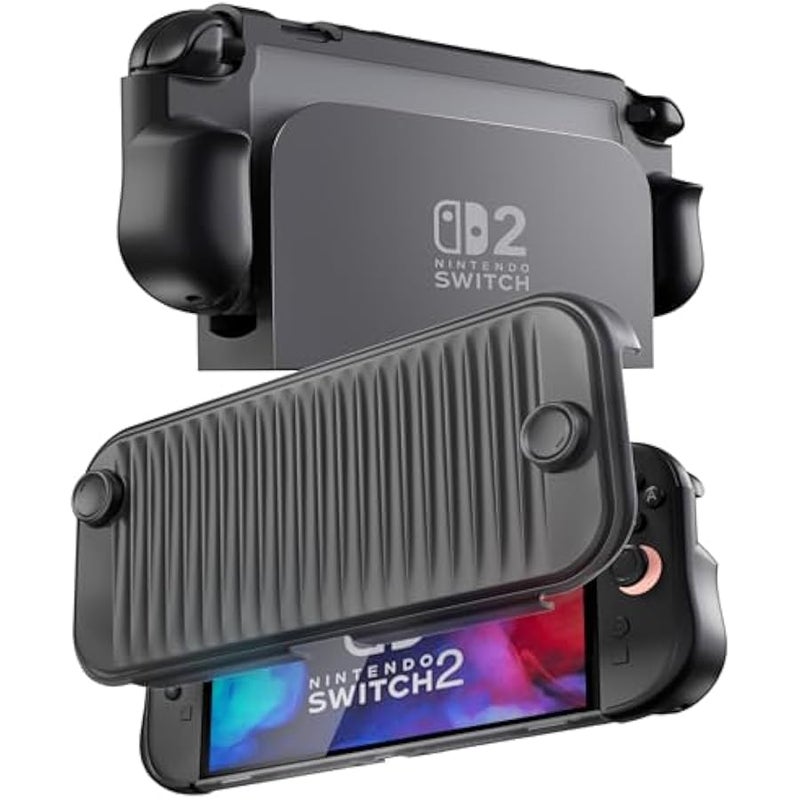 Dockable Case for Nintendo Switch 2 2025, Protective Cover Slim Grip Case with Stand for Switch 2 7.9 Inch Console, Ergonomic Grip and Quick-Release -Black - Image 1