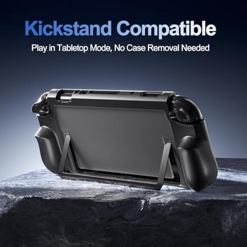 Dockable Case for Nintendo Switch 2 2025, Protective Cover Slim Grip Case with Stand for Switch 2 7.9 Inch Console, Ergonomic Grip and Quick-Release -Black - Image 3