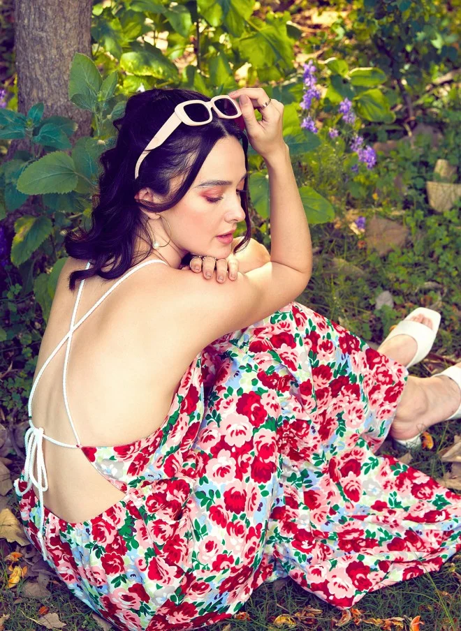 SASSAFRAS Floral Printed Maxi Dress for Women