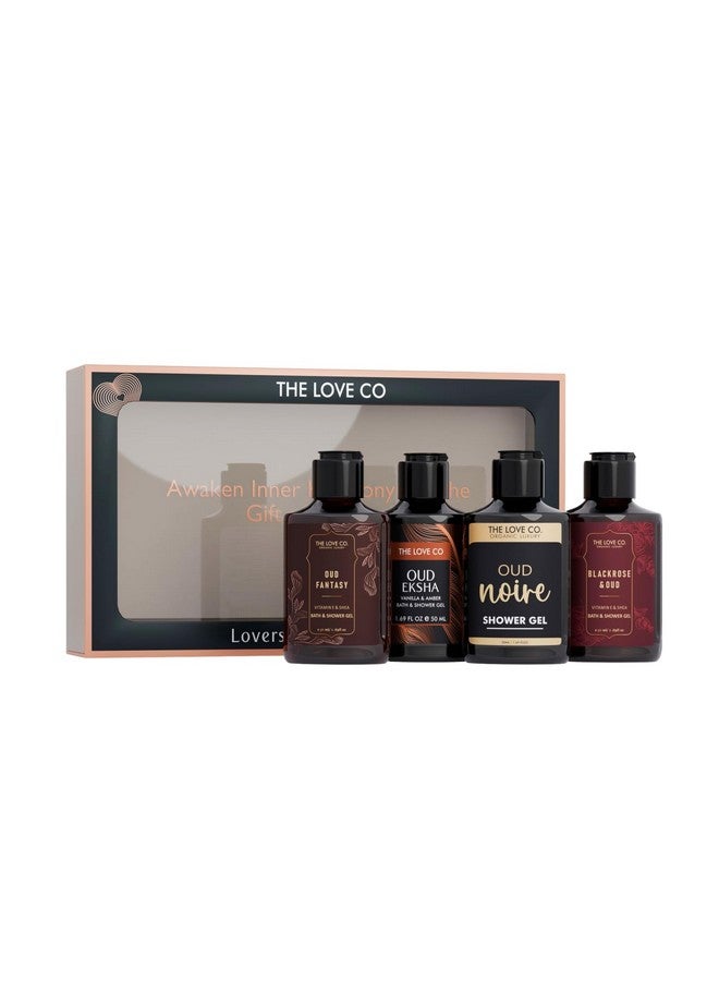 THE LOVE CO. THE LOVE CO Oud Gift Kit Collection: Indulge in Shower Gels | Opulent Bathing Experience | Ideal Birthday & Special Occasion Hamper | Pack of 4 - Image 1