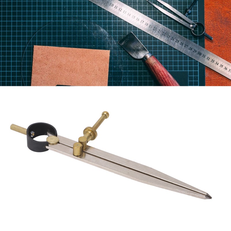 Wing Divider High Accuracy Rust Resistant Gold Adjustable Lockable Leather Divider Gauge for DIY Leather Crafts 200mm - Image 1