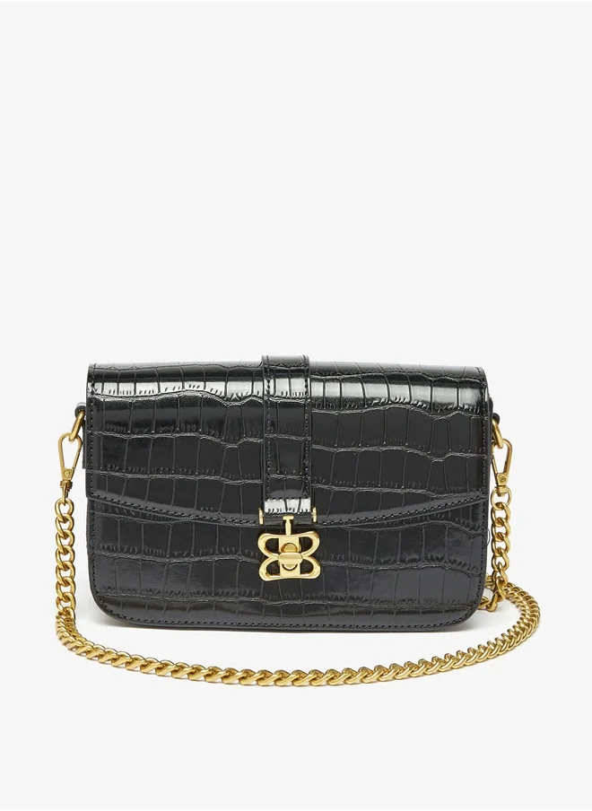 Celeste Textured Crossbody Bag with Chain Strap