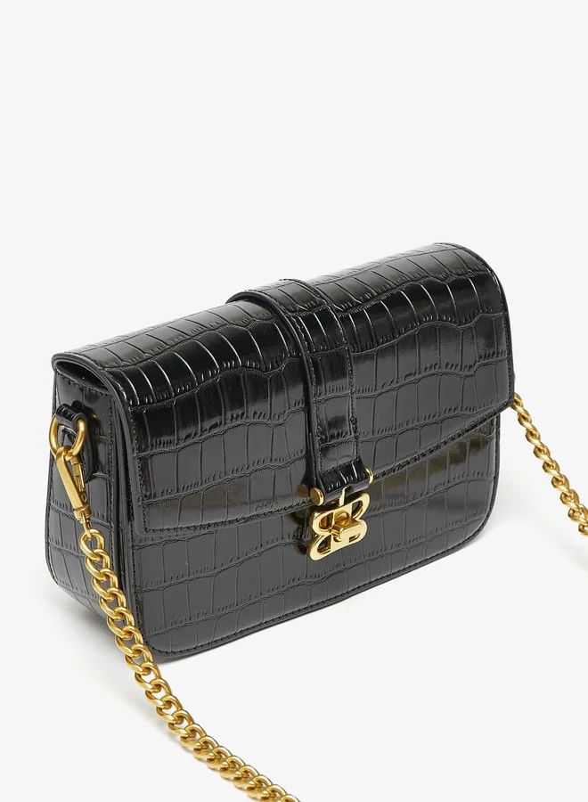 Celeste Textured Crossbody Bag with Chain Strap